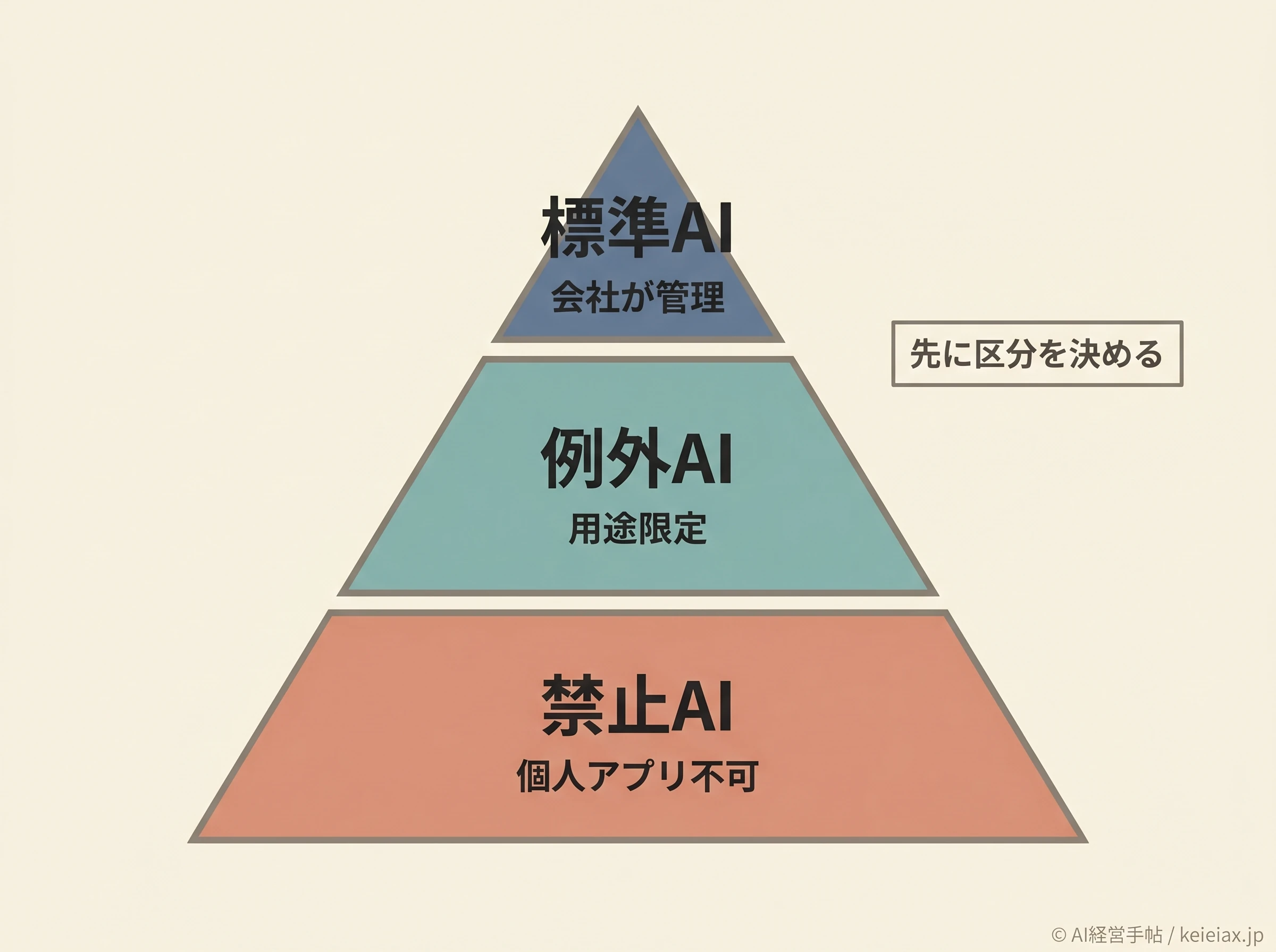 社内AI利用ルールの3区分