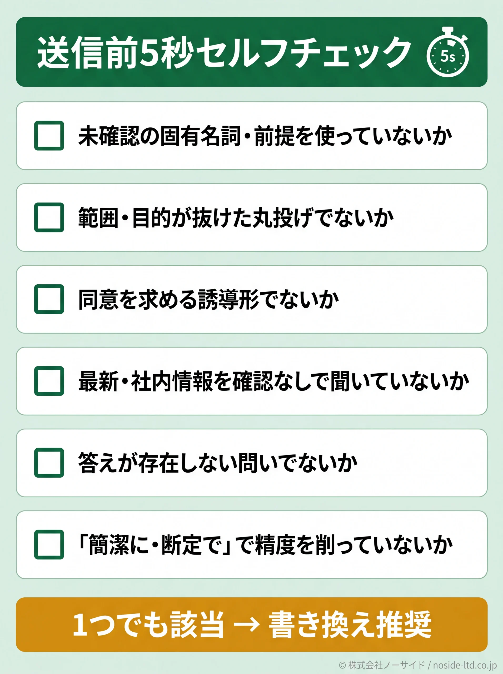 送信前に確認する6項目のセルフチェックリスト