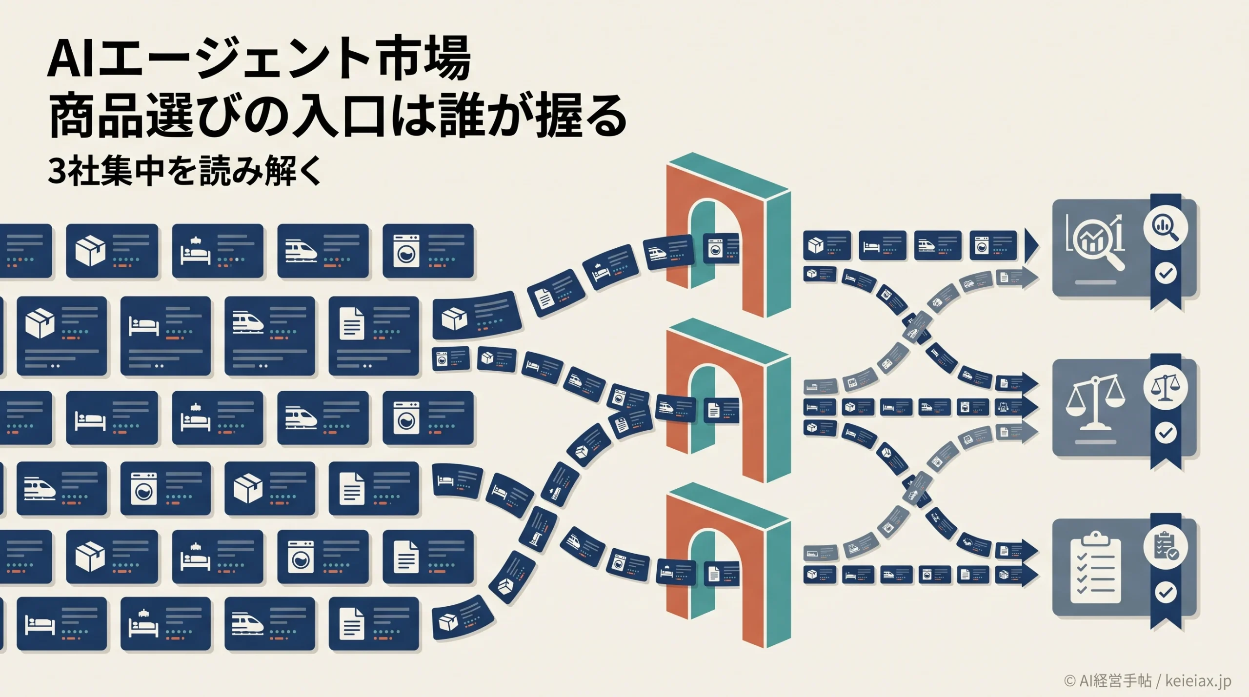 AIエージェントの市場シェアは3社で84%超【商品選びの入口を握るリスク】