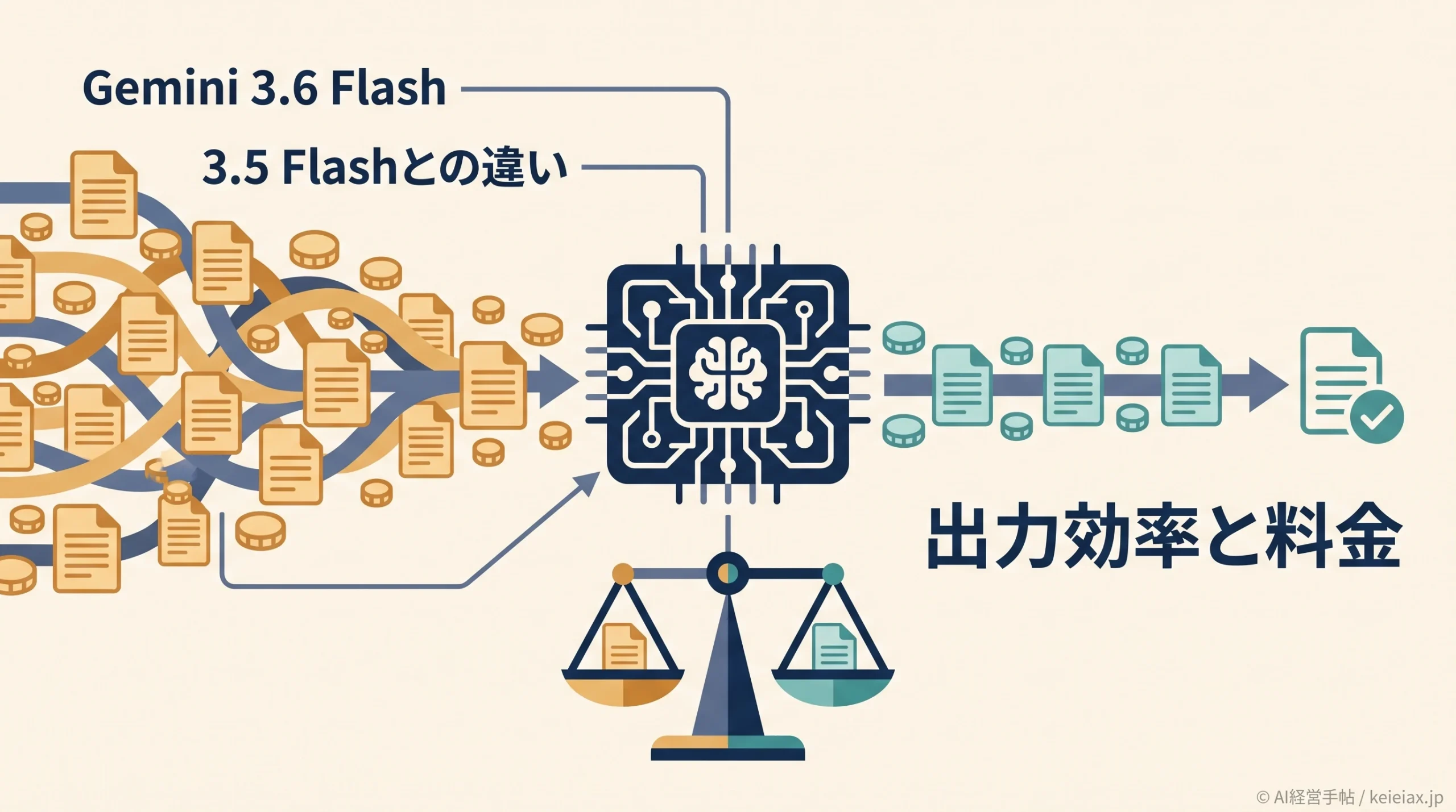 Gemini 3.6 Flashと3.5 Flashの違いを比較　出力トークン17%削減と料金差から見た乗り換え判断