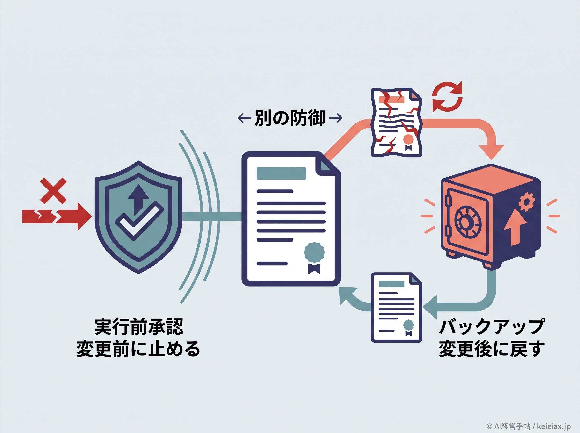 実行前承認とバックアップの役割の違い