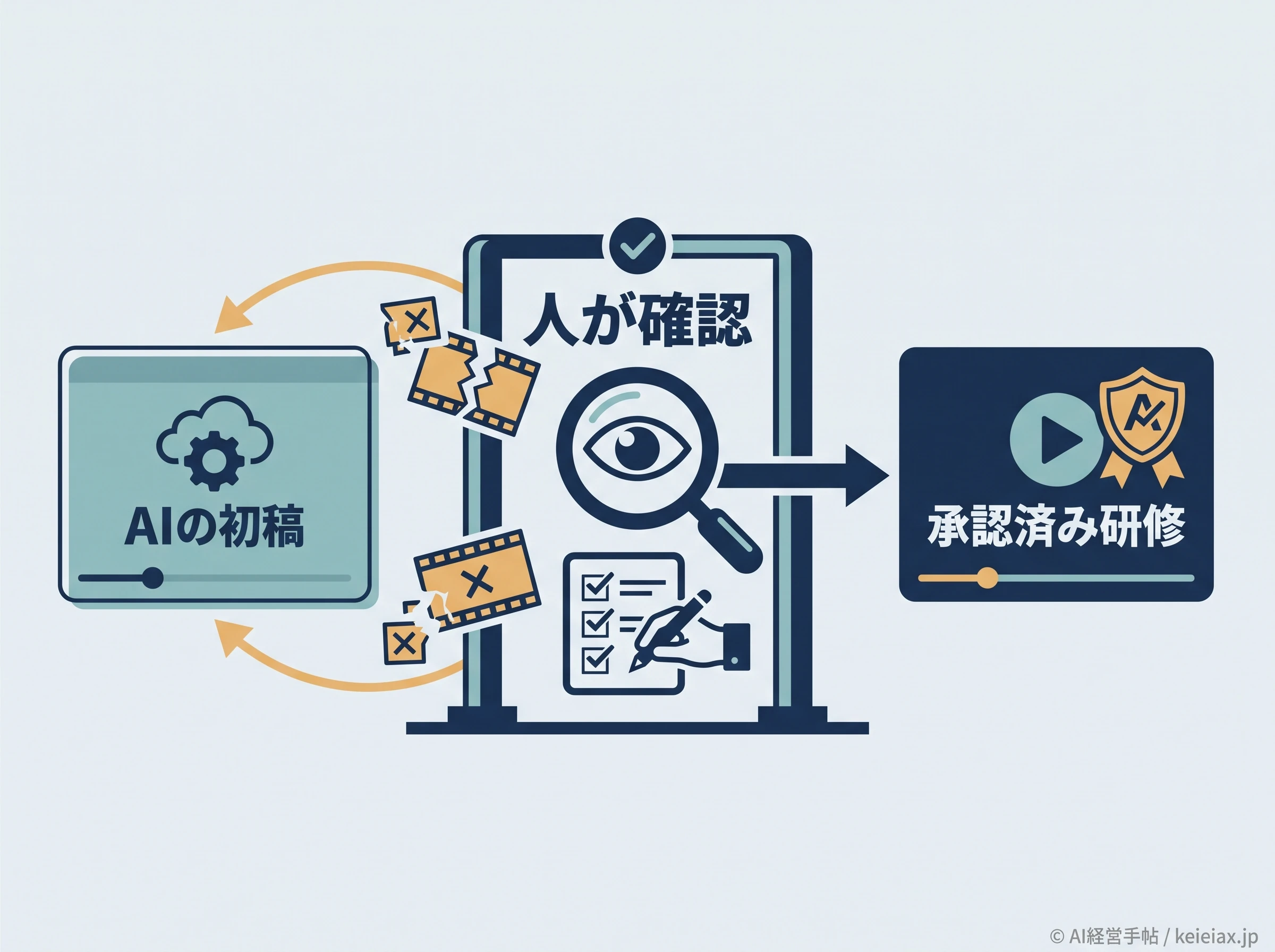 AI研修動画の承認境界