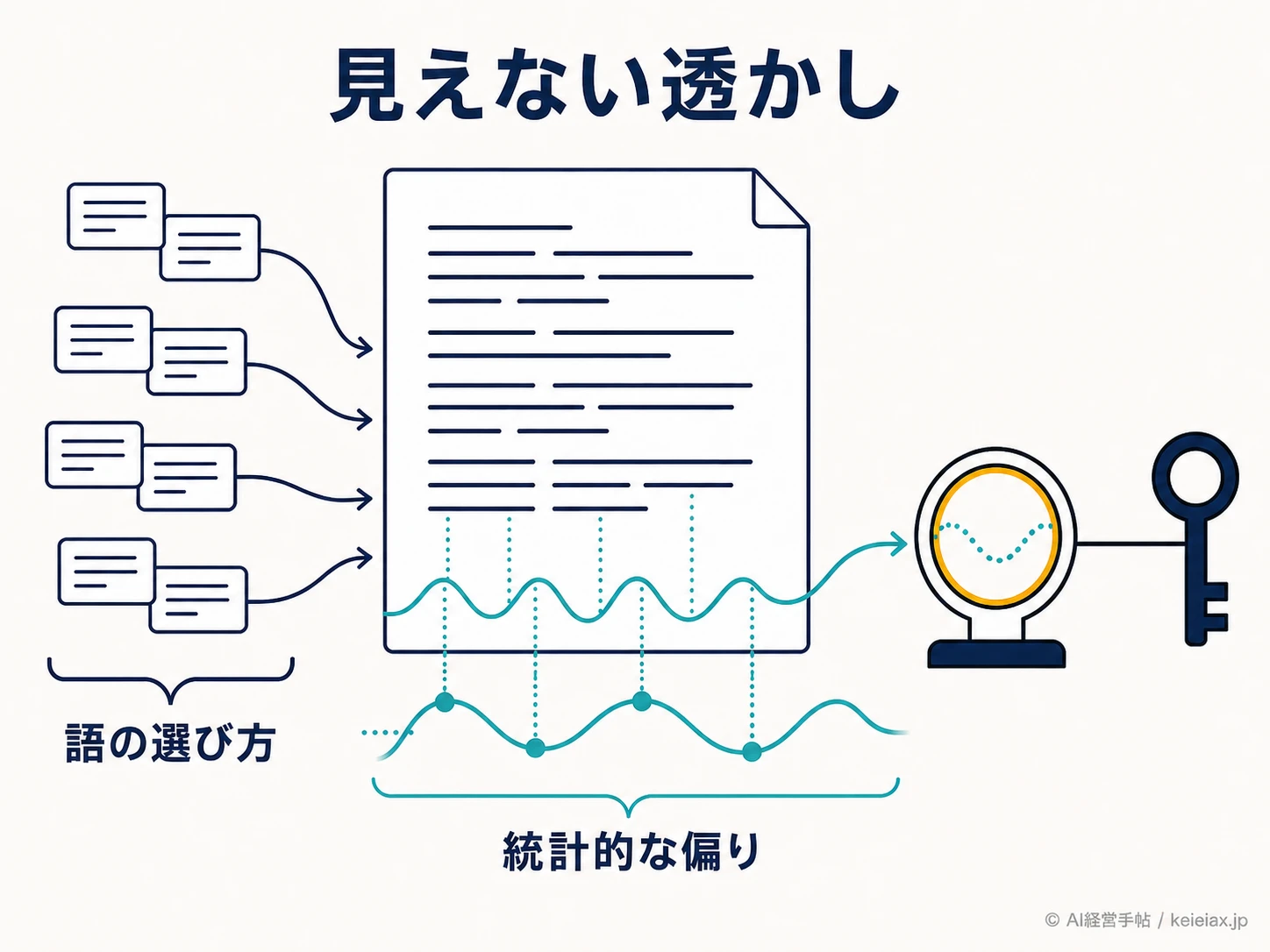 語の選択と統計透かしの図