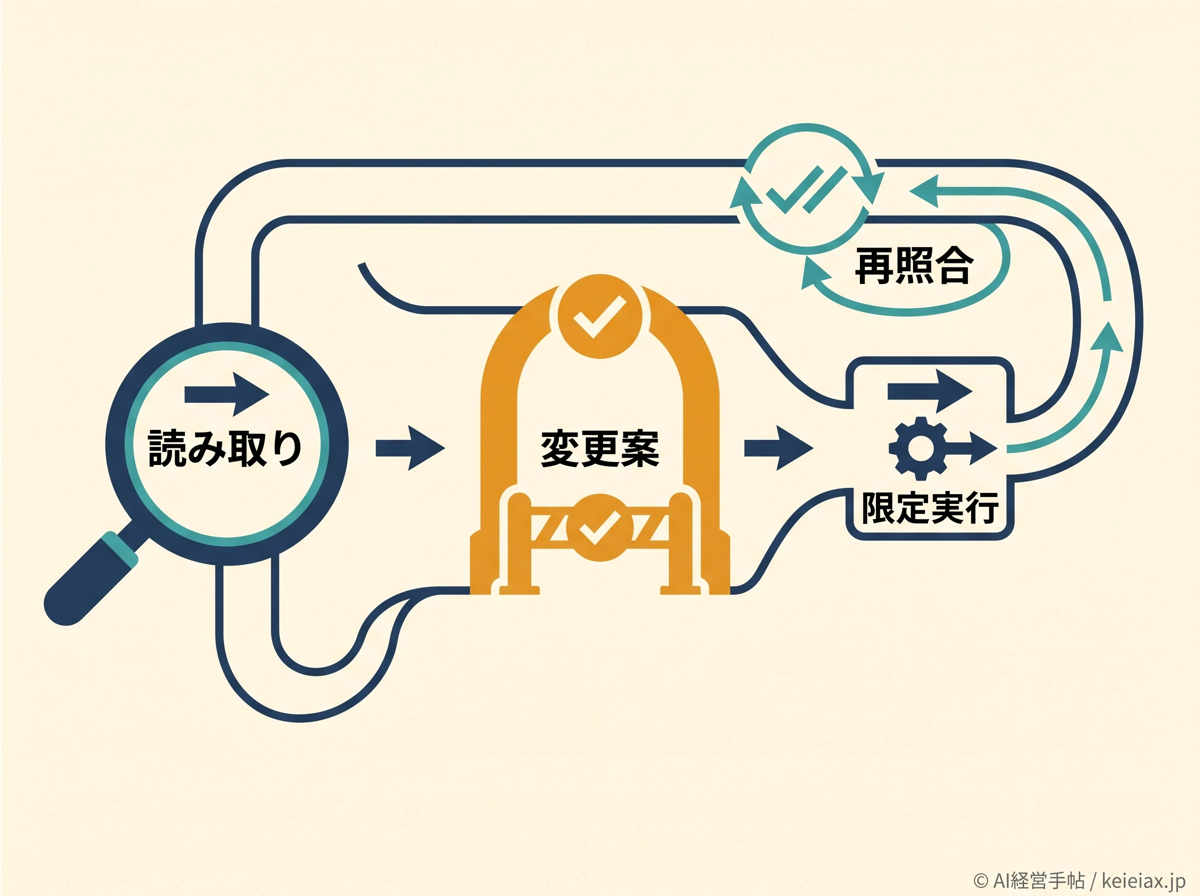 承認ゲート付き管理操作フロー