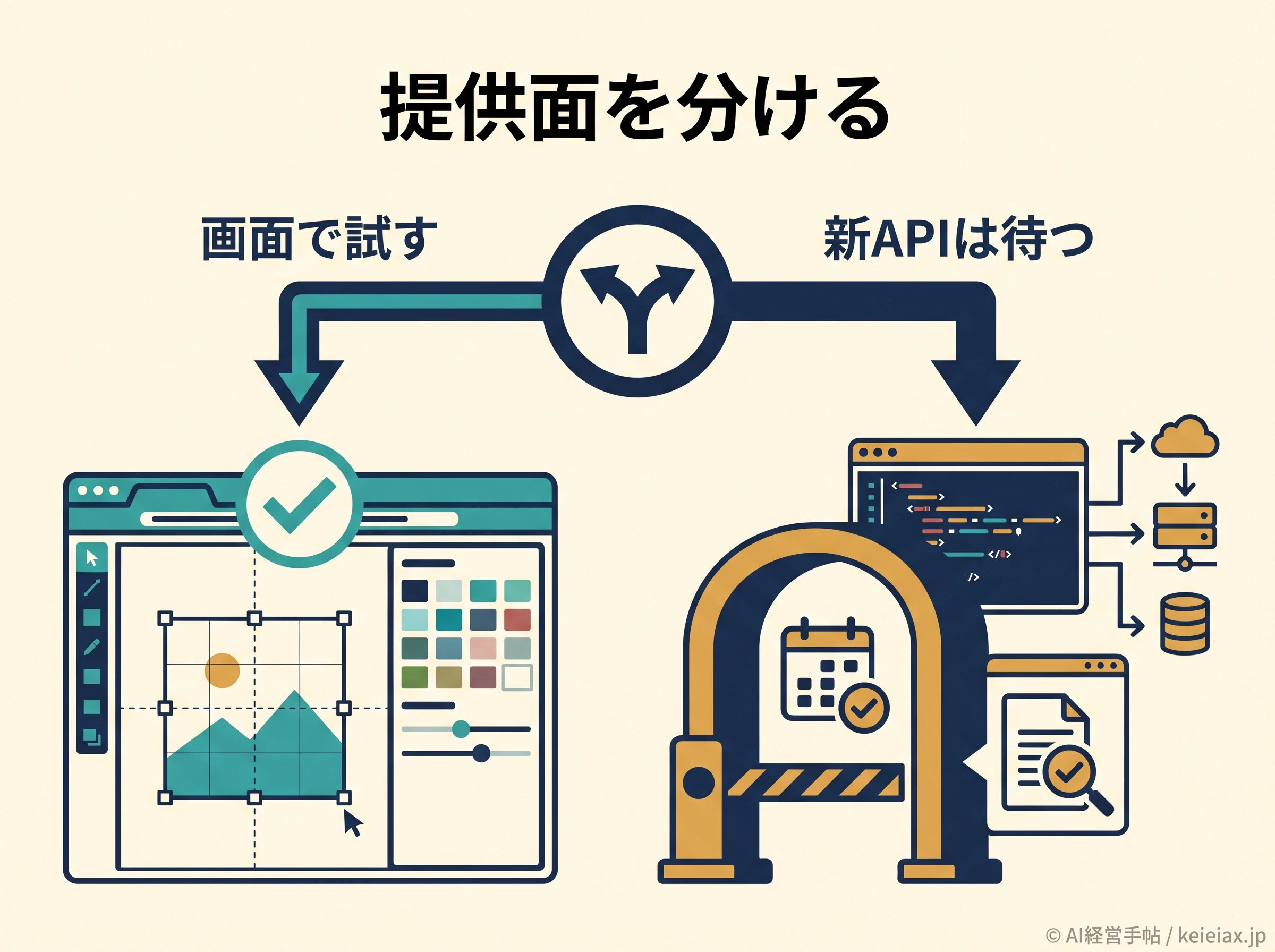 画面提供と新API待ちの図