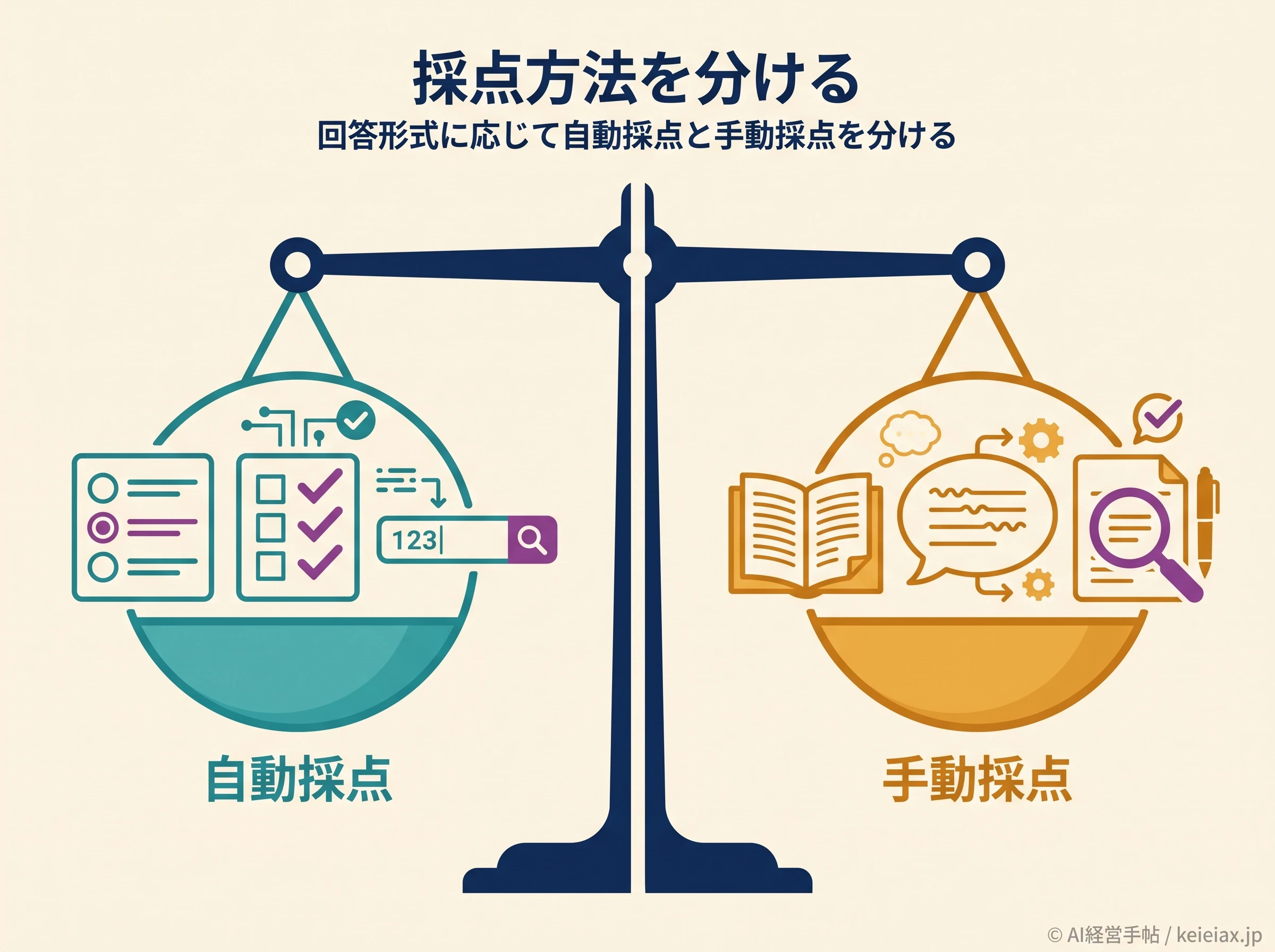 自動採点と手動採点の境界