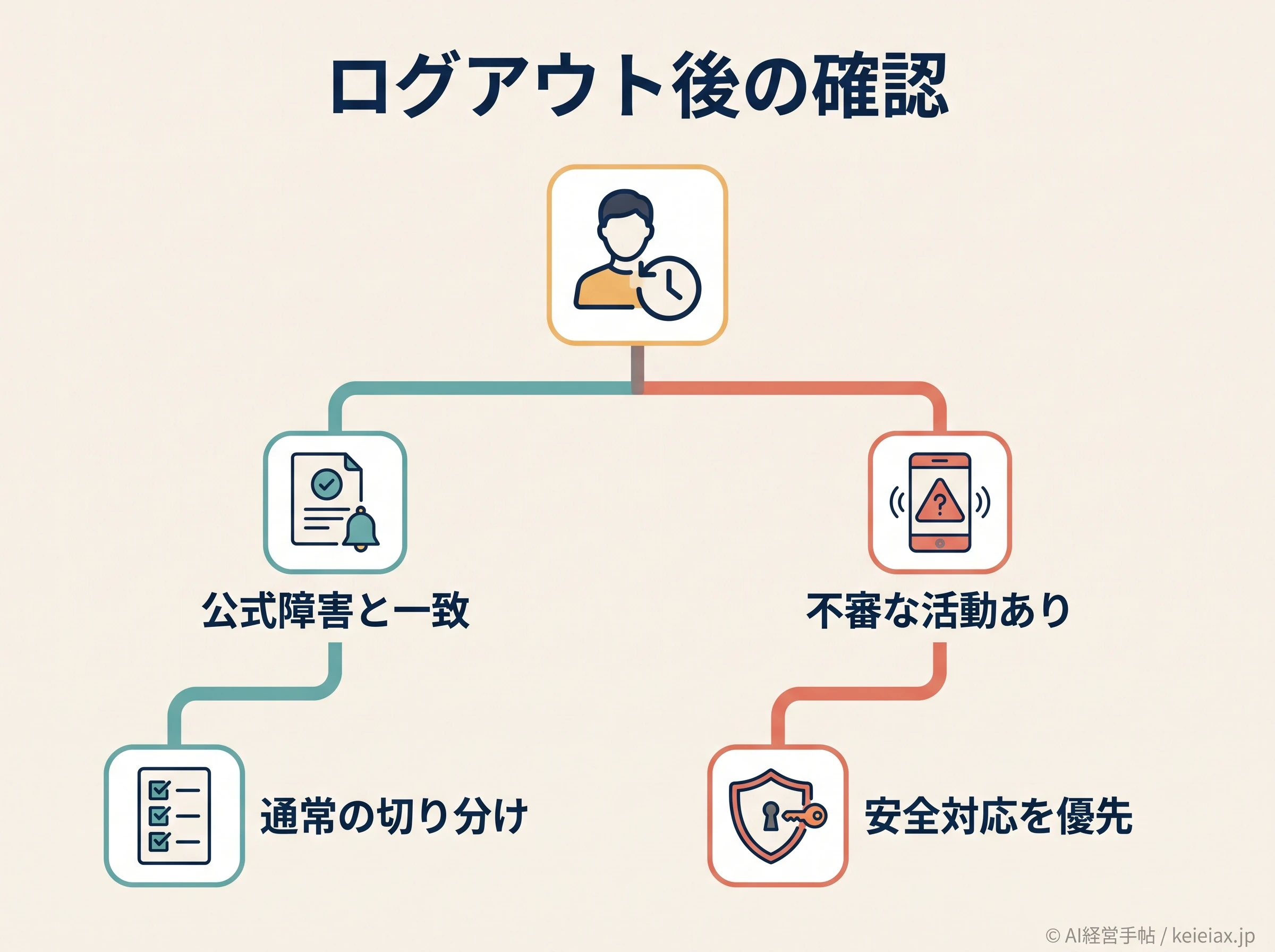 障害と不正アクセスの確認分岐