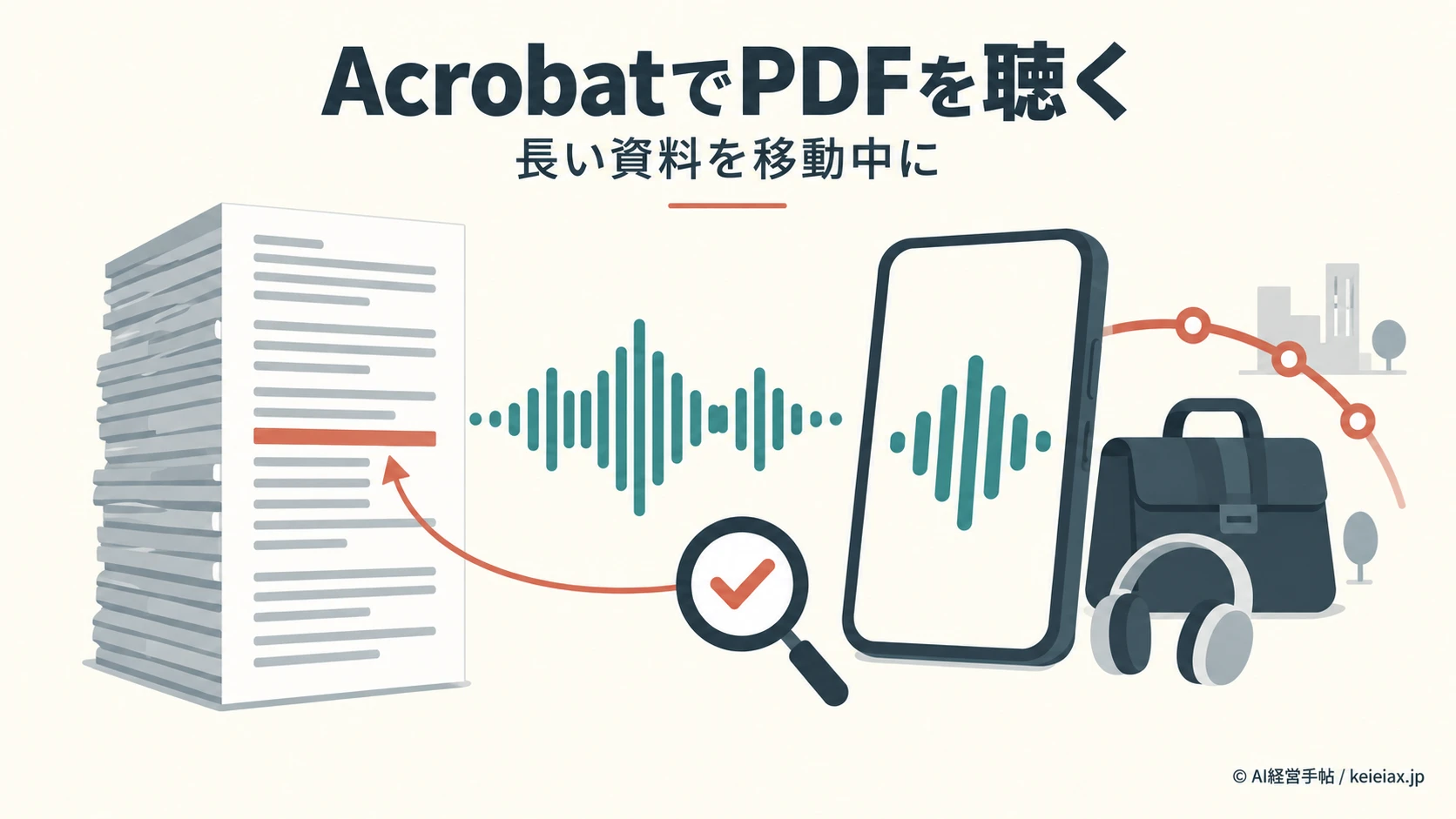 AcrobatでPDFをポッドキャストにする方法【長い資料を移動中に聴く】