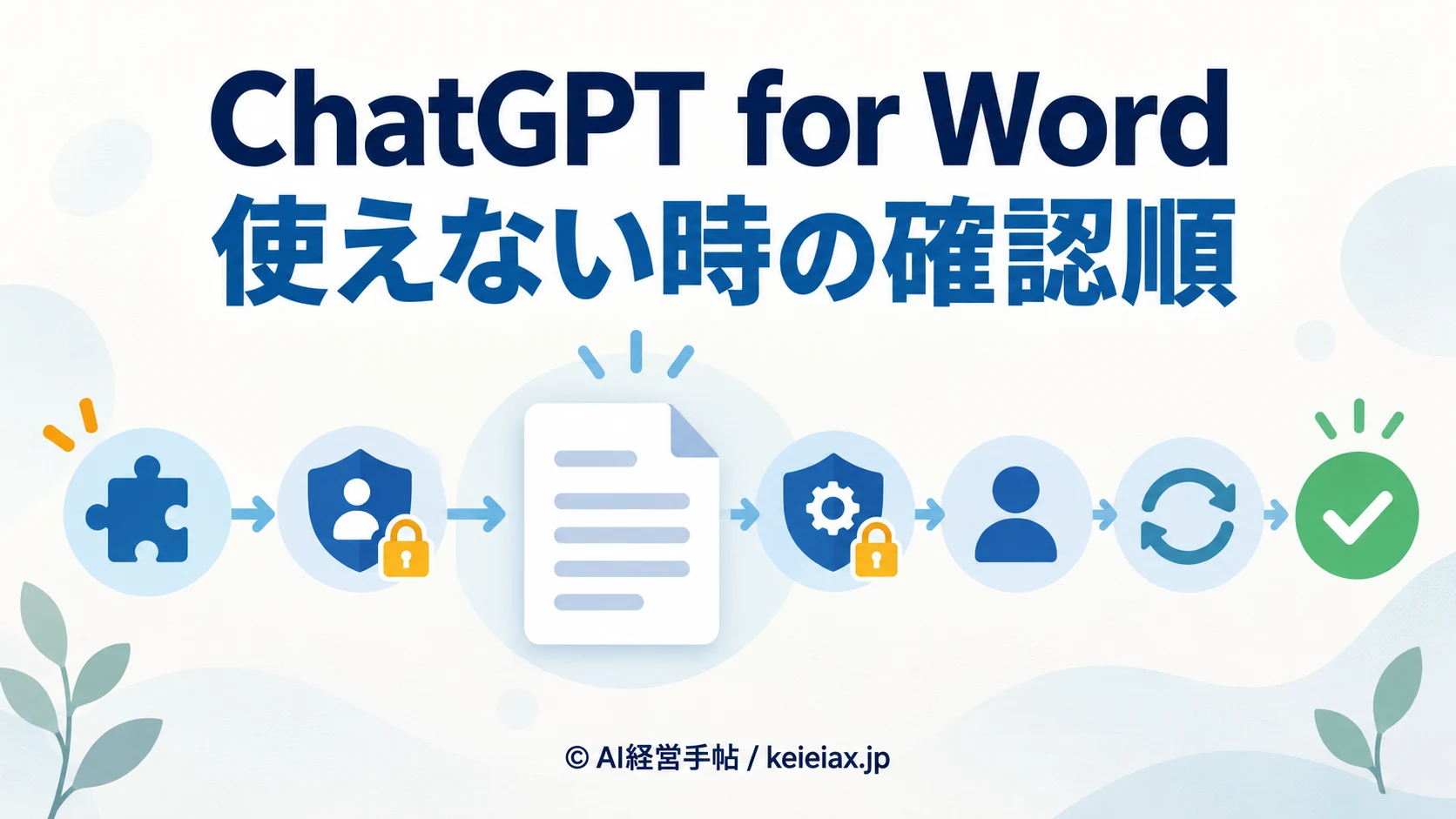 ChatGPT for Wordが使えない時の確認順【アドイン許可・管理設定・ログイン】