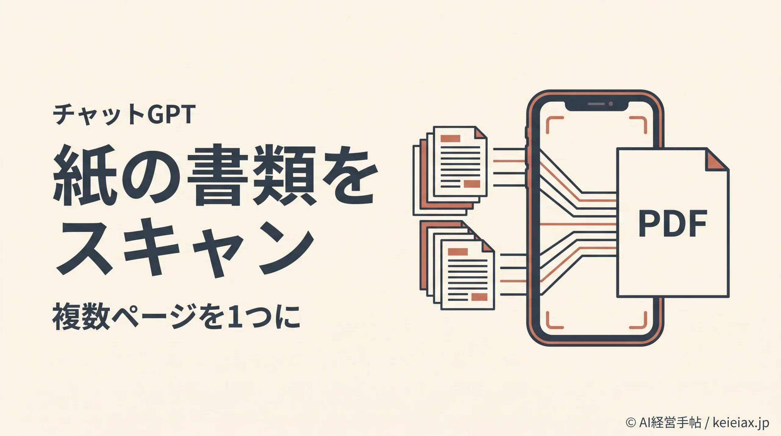 チャットGPTのスキャン機能の使い方【紙の書類を複数ページまとめて1つのPDFに】